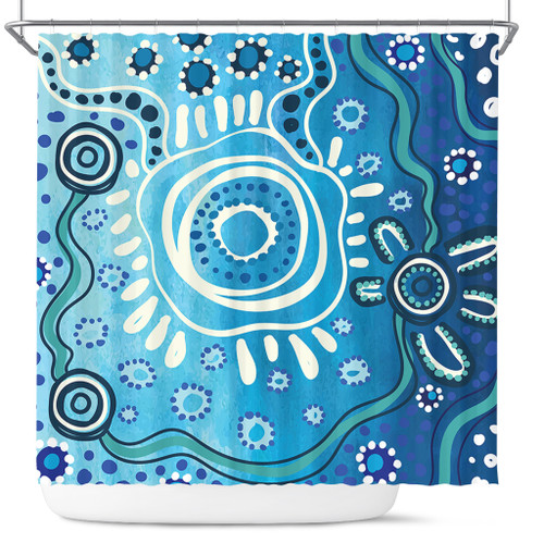 Australia Shower Curtain Traditional Aboriginal Dot Art Australia Shower Curtain Traditional Aboriginal Dot Art