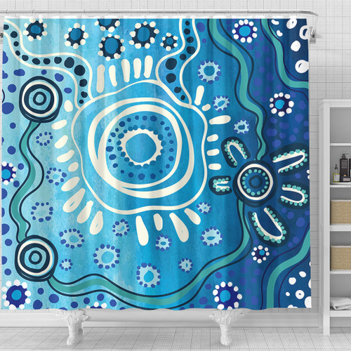 Australia Shower Curtain Traditional Aboriginal Dot Art Australia Shower Curtain Traditional Aboriginal Dot Art