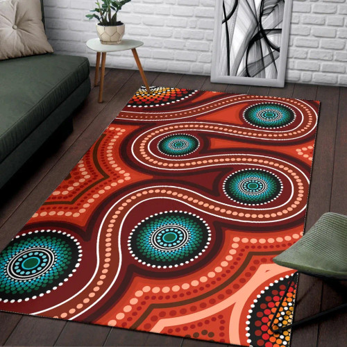 Australia Aboriginal Area Rug - Indigenous Aboriginal Dot Painting Art 2 Australia Aboriginal Area Rug - Indigenous Aboriginal Dot Painting Art 2
