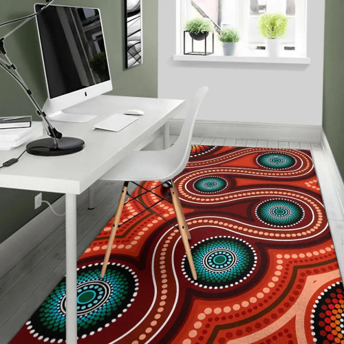Australia Aboriginal Area Rug - Indigenous Aboriginal Dot Painting Art 2 Australia Aboriginal Area Rug - Indigenous Aboriginal Dot Painting Art 2