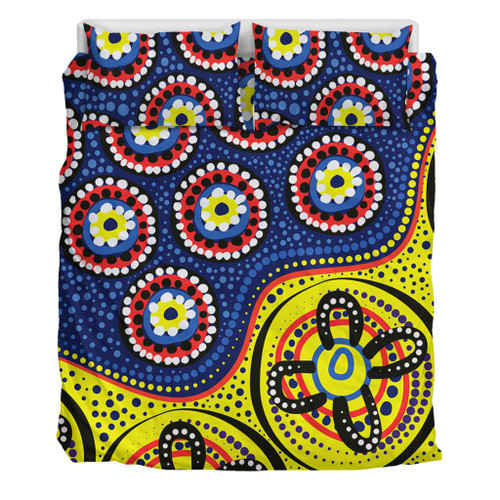 Australia Bedding Set A Bright And Colorful Background With Aboriginal Inspired Dot Art Australia Bedding Set A Bright And Colorful Background With Aboriginal Inspired Dot Art