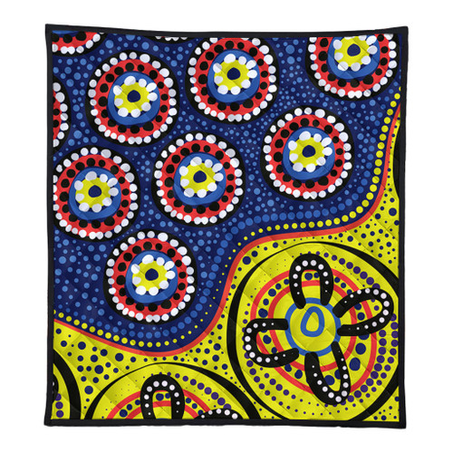 Australia Quilt A Bright And Colorful Background With Aboriginal Inspired Dot Art Australia Quilt A Bright And Colorful Background With Aboriginal Inspired Dot Art