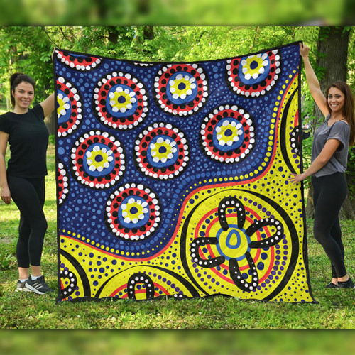 Australia Quilt A Bright And Colorful Background With Aboriginal Inspired Dot Art Australia Quilt A Bright And Colorful Background With Aboriginal Inspired Dot Art