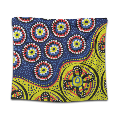 Australia Tapestry A Bright And Colorful Background With Aboriginal Inspired Dot Art Australia Tapestry A Bright And Colorful Background With Aboriginal Inspired Dot Art
