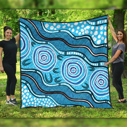 Australia Quilt Painting Illustration With Dot Art In Aboriginal Style Australia Quilt Painting Illustration With Dot Art In Aboriginal Style