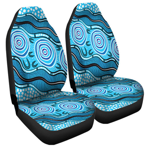 Australia Car Seat Cover Painting Illustration With Dot Art In Aboriginal Style Australia Car Seat Cover Painting Illustration With Dot Art In Aboriginal Style
