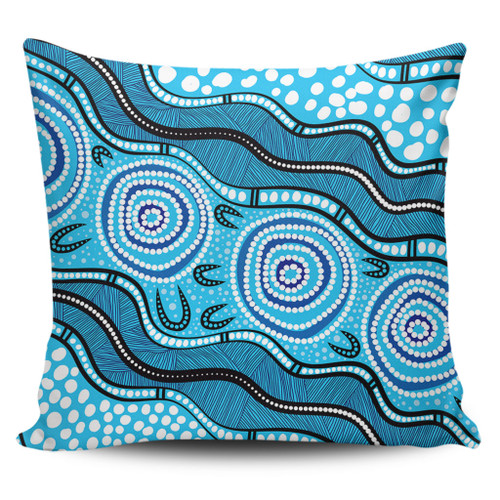 Australia Pillow Cases Painting Illustration With Dot Art In Aboriginal Style Australia Pillow Cases Painting Illustration With Dot Art In Aboriginal Style