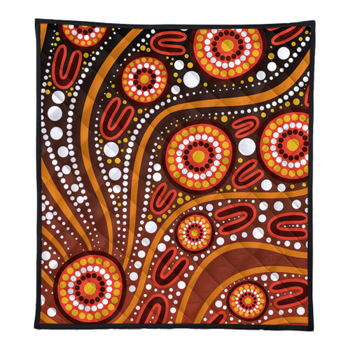 Australia Quilt Artistic Illustration Of Aboriginal Dot Painting