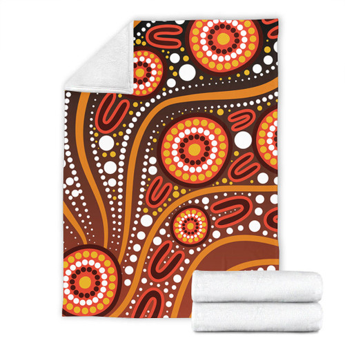 Australia Blanket Artistic Illustration Of Aboriginal Dot Painting