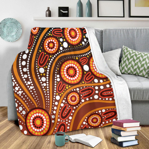 Australia Blanket Artistic Illustration Of Aboriginal Dot Painting