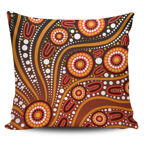 Australia Pillow Cases Artistic Illustration Of Aboriginal Dot Painting