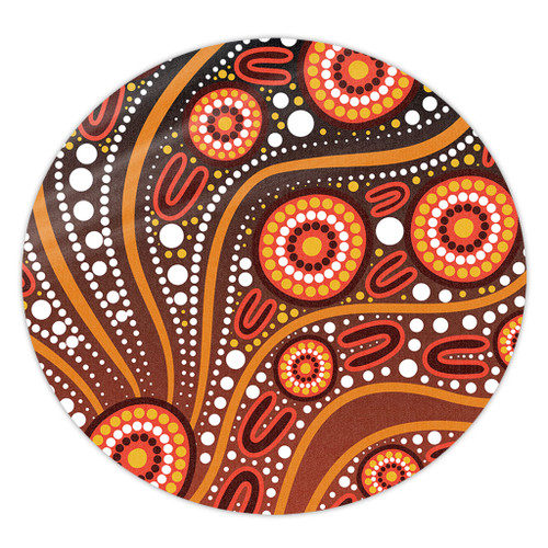 Australia Round Rug Artistic Illustration Of Aboriginal Dot Painting