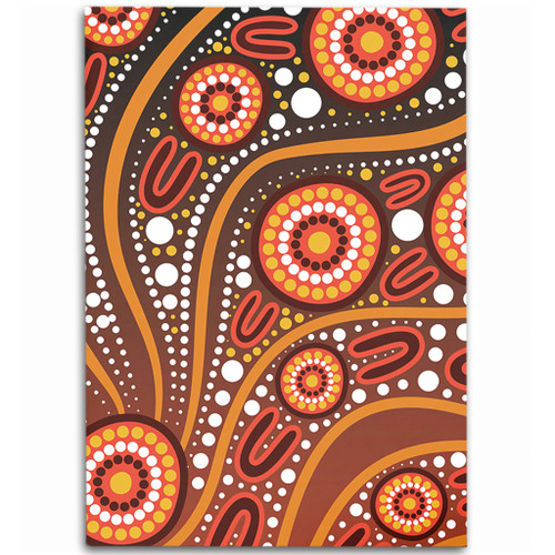Australia Area Rug Artistic Illustration Of Aboriginal Dot Painting