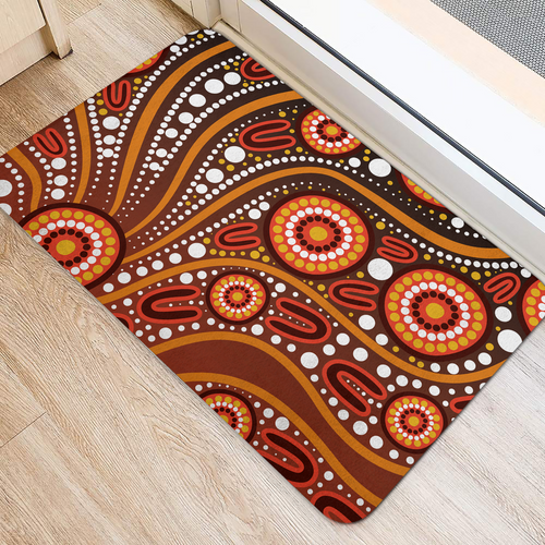 Australia Doormat Artistic Illustration Of Aboriginal Dot Painting