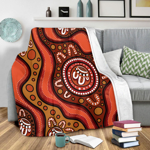 Australia Blanket Painting Illustration With Dot Art In Aboriginal Brown Style Australia Blanket Painting Illustration With Dot Art In Aboriginal Brown Style