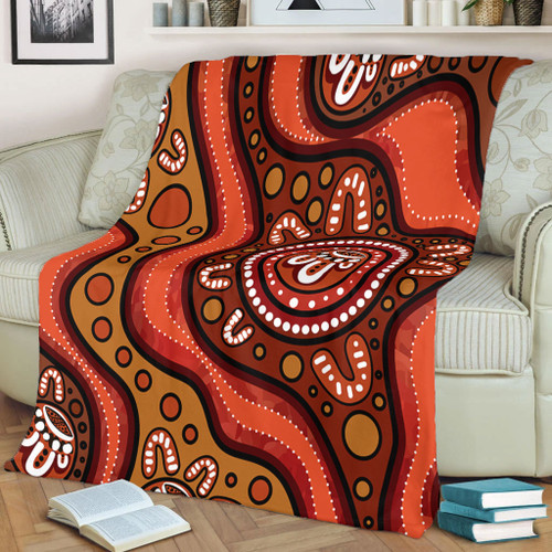 Australia Blanket Painting Illustration With Dot Art In Aboriginal Brown Style Australia Blanket Painting Illustration With Dot Art In Aboriginal Brown Style