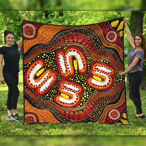 Australia Quilt Aboriginal Artwork Illustration With Dot Art Australia Quilt Aboriginal Artwork Illustration With Dot Art