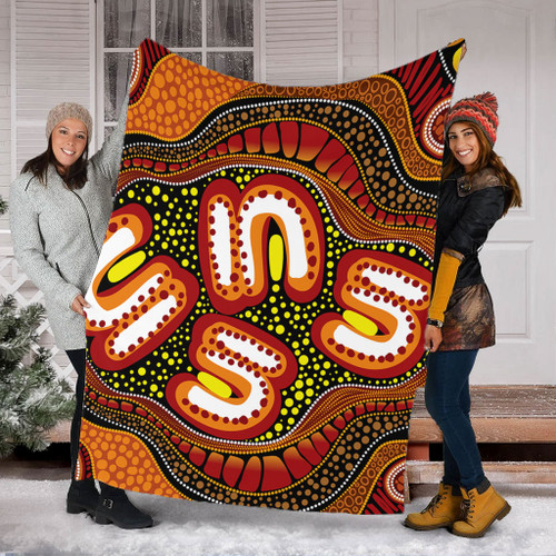 Australia Blanket Aboriginal Artwork Illustration With Dot Art Australia Blanket Aboriginal Artwork Illustration With Dot Art