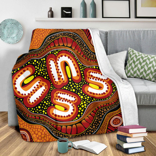 Australia Blanket Aboriginal Artwork Illustration With Dot Art Australia Blanket Aboriginal Artwork Illustration With Dot Art