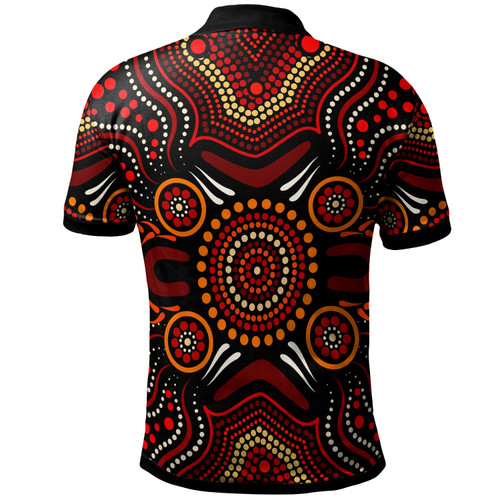 (COFFEE) Australia Aboriginal Inspired Polo Shirt - Aboriginal Inspired Lizard With Dot Painting Pattern (COFFEE) Australia Aboriginal Inspired Polo Shirt - Aboriginal Inspired Lizard With Dot Painting Pattern