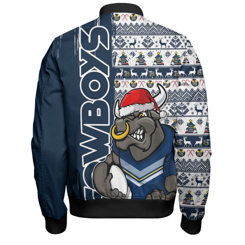 North Queensland Cowboys Bomber Jacket Merry Ugly Xmas Nordic Pattern Style North Queensland Cowboys Bomber Jacket Merry Ugly Xmas Nordic Pattern Style