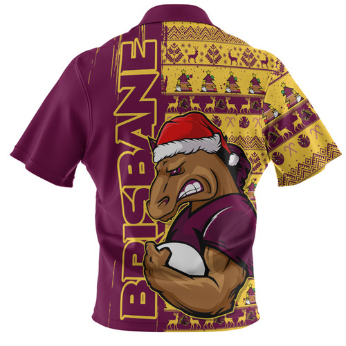 Brisbane Broncos Hawaiian Shirt Merry Ugly Xmas Nordic Pattern Style Brisbane Broncos Hawaiian Shirt Merry Ugly Xmas Nordic Pattern Style