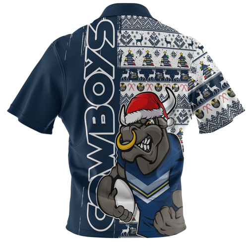 North Queensland Cowboys Hawaiian Shirt Merry Ugly Xmas Nordic Pattern Style North Queensland Cowboys Hawaiian Shirt Merry Ugly Xmas Nordic Pattern Style