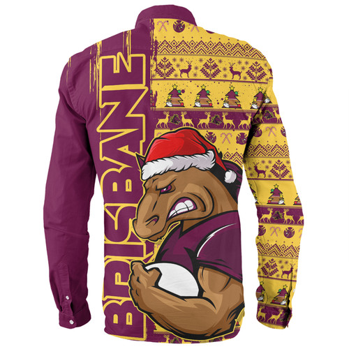 Brisbane Broncos Long Sleeve Shirt Merry Ugly Xmas Nordic Pattern Style Brisbane Broncos Long Sleeve Shirt Merry Ugly Xmas Nordic Pattern Style