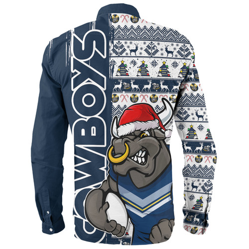 North Queensland Cowboys Long Sleeve Shirt Merry Ugly Xmas Nordic Pattern Style North Queensland Cowboys Long Sleeve Shirt Merry Ugly Xmas Nordic Pattern Style