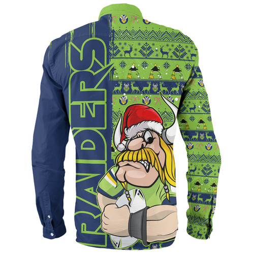 Canberra Raiders Long Sleeve Shirt Merry Ugly Xmas Nordic Pattern Style Canberra Raiders Long Sleeve Shirt Merry Ugly Xmas Nordic Pattern Style