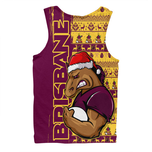 Brisbane Broncos Men Singlet Merry Ugly Xmas Nordic Pattern Style