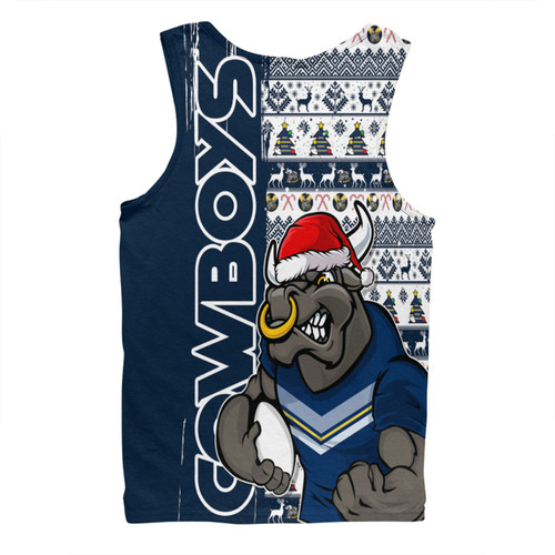 North Queensland Cowboys Men Singlet Merry Ugly Xmas Nordic Pattern Style North Queensland Cowboys Men Singlet Merry Ugly Xmas Nordic Pattern Style