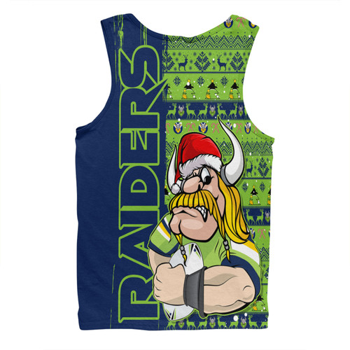 Canberra Raiders Men Singlet Merry Ugly Xmas Nordic Pattern Style