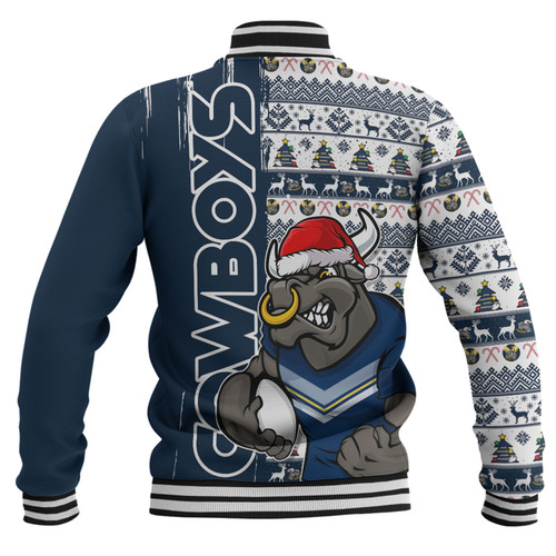 North Queensland Cowboys Baseball Jacket Merry Ugly Xmas Nordic Pattern Style North Queensland Cowboys Baseball Jacket Merry Ugly Xmas Nordic Pattern Style