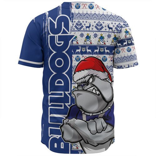 Canterbury-Bankstown Bulldogs Baseball Shirt Merry Ugly Xmas Nordic Pattern Style Canterbury-Bankstown Bulldogs Baseball Shirt Merry Ugly Xmas Nordic Pattern Style