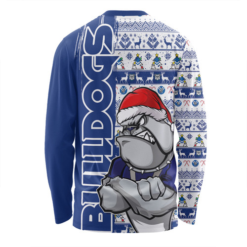 Canterbury-Bankstown Bulldogs Long Sleeve T-shirt Merry Ugly Xmas Nordic Pattern Style