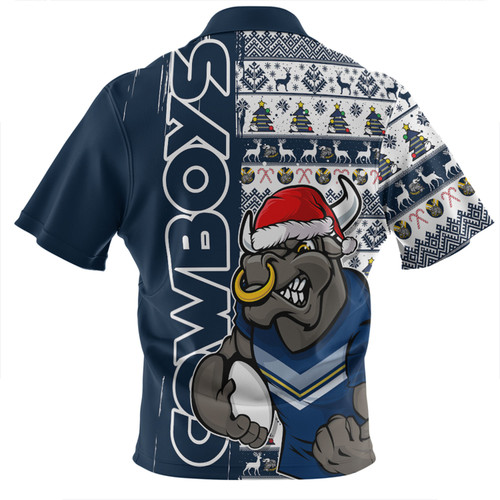 North Queensland Cowboys Zip Polo Shirt Merry Ugly Xmas Nordic Pattern Style North Queensland Cowboys Zip Polo Shirt Merry Ugly Xmas Nordic Pattern Style