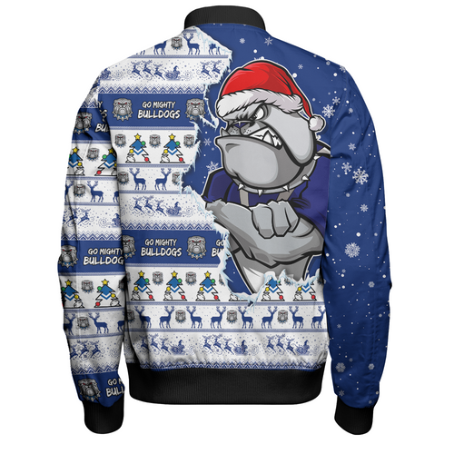 Canterbury-Bankstown Bulldogs Bomber Jacket Merry Ugly Christmas Our Beloved Team Scratch Style Canterbury-Bankstown Bulldogs Bomber Jacket Merry Ugly Christmas Our Beloved Team Scratch Style