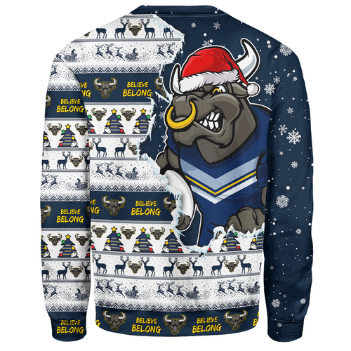 North Queensland Cowboys Sweatshirt Merry Christmas Our Beloved Team Scratch Style North Queensland Cowboys Sweatshirt Merry Christmas Our Beloved Team Scratch Style
