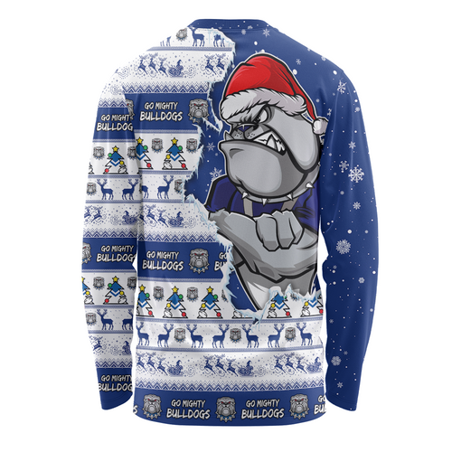 Canterbury-Bankstown Bulldogs Long Sleeve T-shirt Merry Ugly Christmas Our Beloved Team Scratch Style Canterbury-Bankstown Bulldogs Long Sleeve T-shirt Merry Ugly Christmas Our Beloved Team Scratch Style