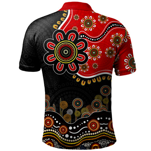 Australia Polo Shirt Aboriginal Dot Art In My Heart Australia Polo Shirt Aboriginal Dot Art In My Heart