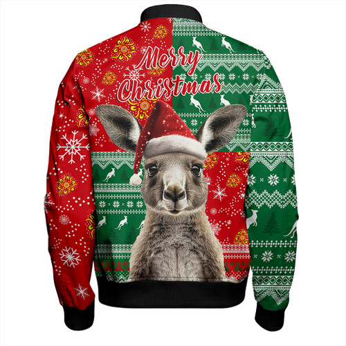 Australia Bomber Jacket Aboriginal Dot With Kangaroo Santa Hat Designs Australia Bomber Jacket Aboriginal Dot With Kangaroo Santa Hat Designs