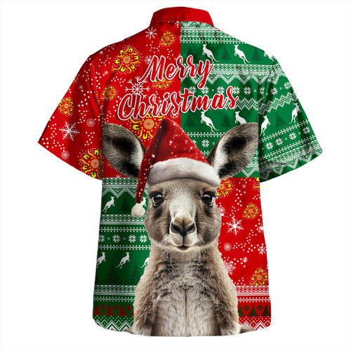 Australia Hawaiian Shirt Aboriginal Dot With Kangaroo Santa Hat Designs Australia Hawaiian Shirt Aboriginal Dot With Kangaroo Santa Hat Designs
