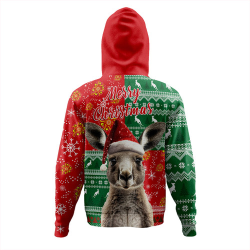 Australia Hoodie Aboriginal Dot With Kangaroo Santa Hat Designs Australia Hoodie Aboriginal Dot With Kangaroo Santa Hat Designs