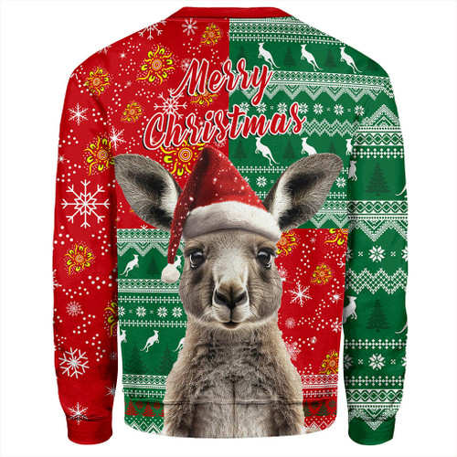 Australia Sweatshirt Aboriginal Dot With Kangaroo Santa Hat Designs Australia Sweatshirt Aboriginal Dot With Kangaroo Santa Hat Designs