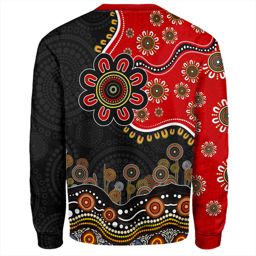 Australia Sweatshirt Aboriginal Dot Art In My Heart