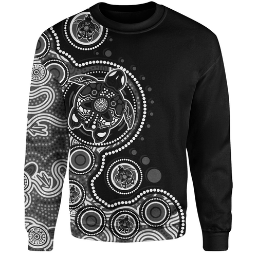 Australia Sweatshirt Indigenous Turtle Aboriginal Dot Art
