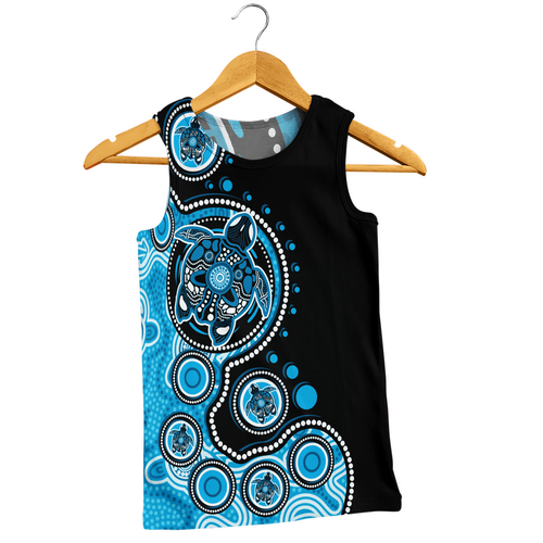 Australia Men Singlet Indigenous Turtle Aboriginal Dot Art