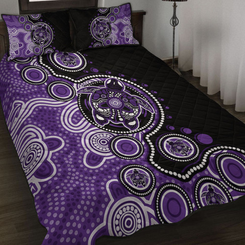 Australia Quilt Bed Set Indigenous Turtle Aboriginal Dot Art Australia Quilt Bed Set Indigenous Turtle Aboriginal Dot Art