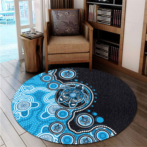 Australia Round Rug Indigenous Turtle Aboriginal Dot Art Australia Round Rug Indigenous Turtle Aboriginal Dot Art